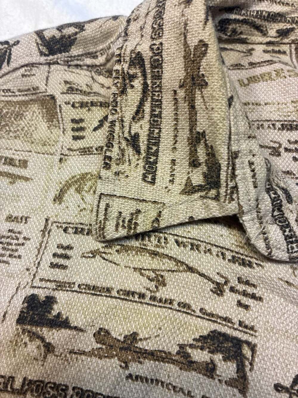 Woolrich Men's XL Vintage Fishing Lure Print Short Sleeve Button Down Shirt - Picture 4 of 11